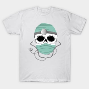 Skull doctor with mask mask and stethoscope T-Shirt